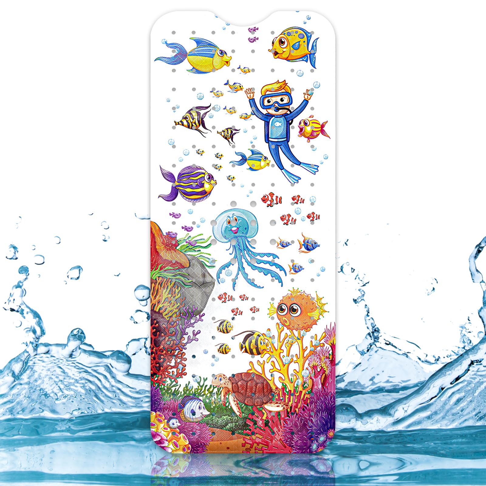 Capslpad Non-Slip Kids Bathtub Mat | 40x100cm Anti-Mould Submariner Bath Mat