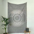 MOMOMUS Sand-Free Large Beach Towel | Grey Mandala Boho Blanket | 135x210cm