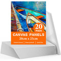 Koncci 8x10 Canvas Panels - 20 Pack Acid-Free Cotton Boards for Oil & Acrylic