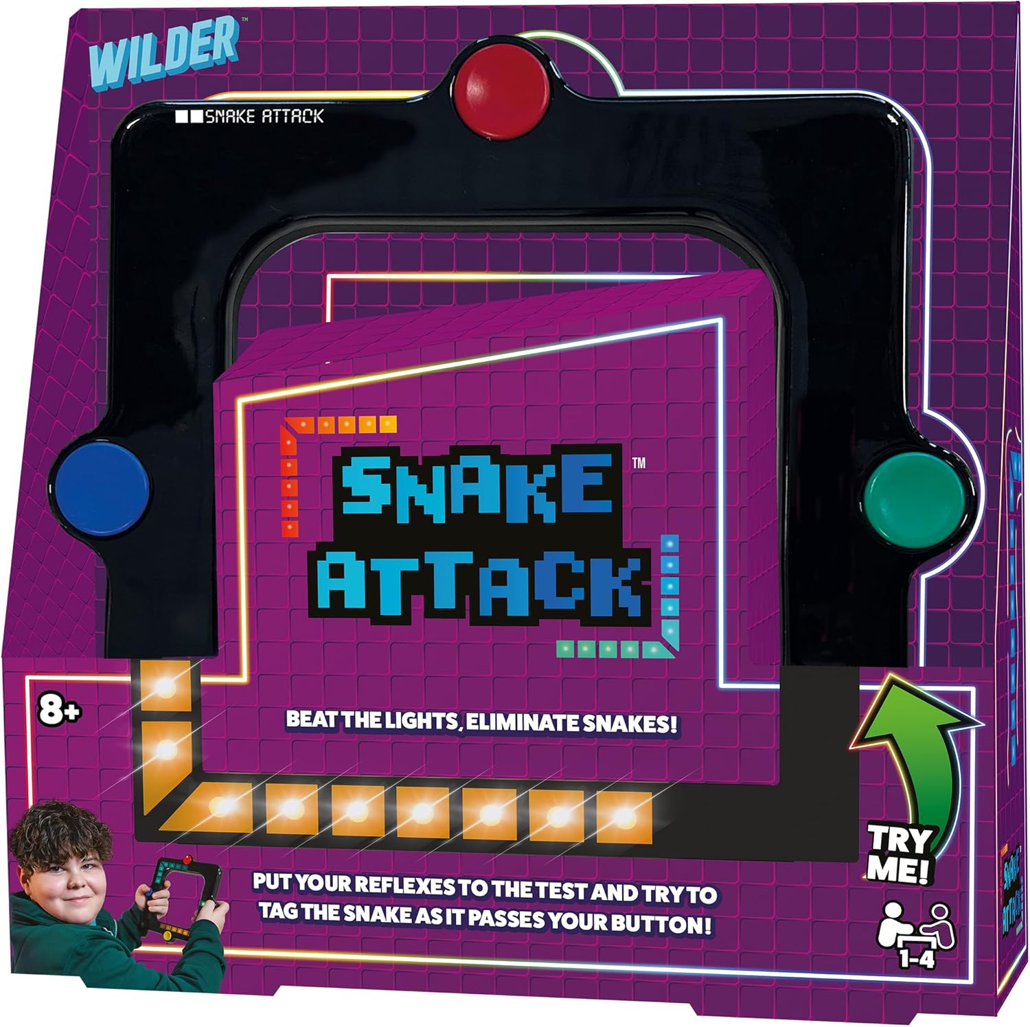 Snaps Snake Attack Handheld Electronic Light Game - Fast Reflex Toy