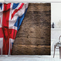 ABAKUHAUS Union Jack Shower Curtain | Waterproof Fabric British Flag Decor