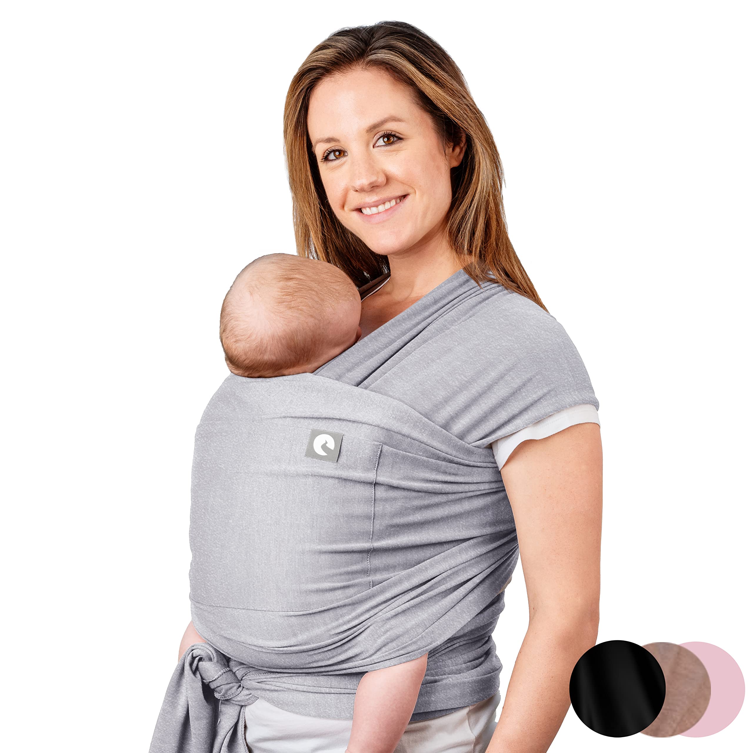 Trekki Pocket Wrap – Soft Cotton Baby Sling Carrier for Newborns, Grey