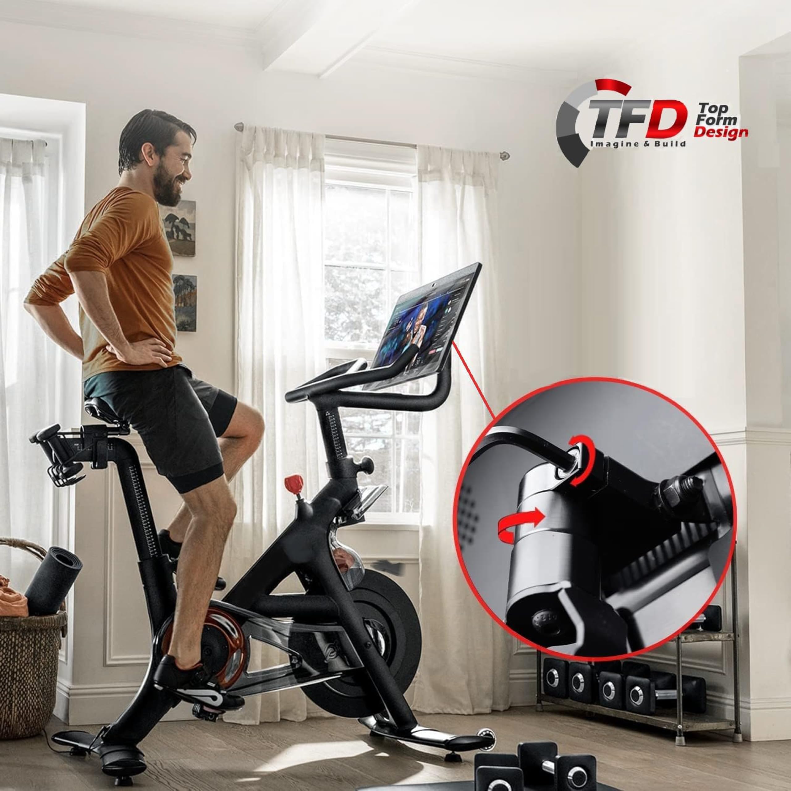 TFD Pivot for Peloton Bike - 360 Swivel Screen Mount - Made in USA