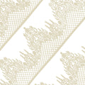 Edible Cake Lace – 12-inch Lattice Diamond Scallop, 10pc Ivory