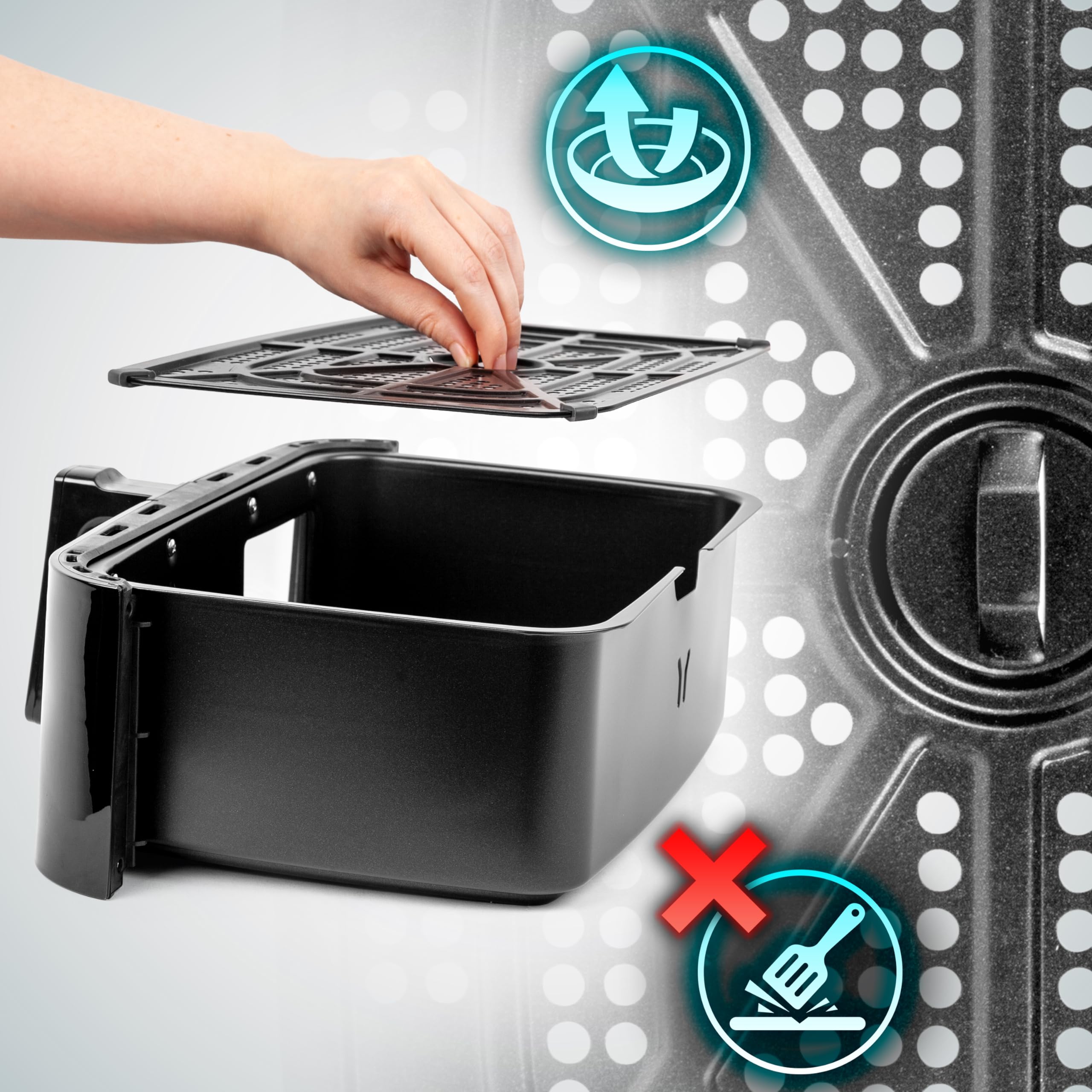 Duronic AFD1 10L Large Air Fryer Drawer for AF24 AF34 AF14 Models