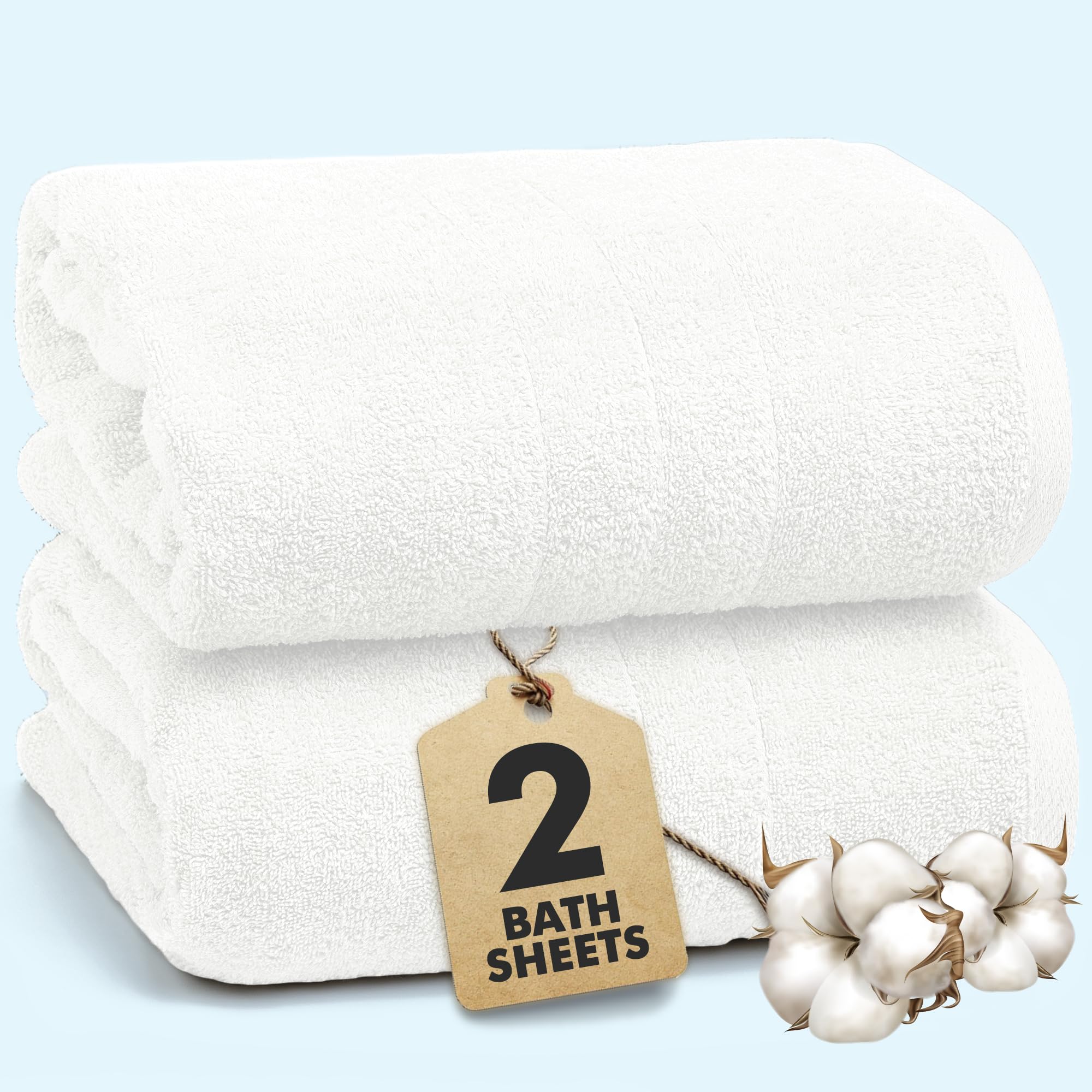 Novo Home Extra Large Bath Sheets – 2 Pack 100% Cotton Jumbo Towels