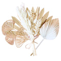 Dried Flower Cake Topper Set – White & Gold Palm Leaves