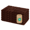 Lavea Elena Guest Towels - Set of 5 Cotton Terry Cloth - Coffee Brown