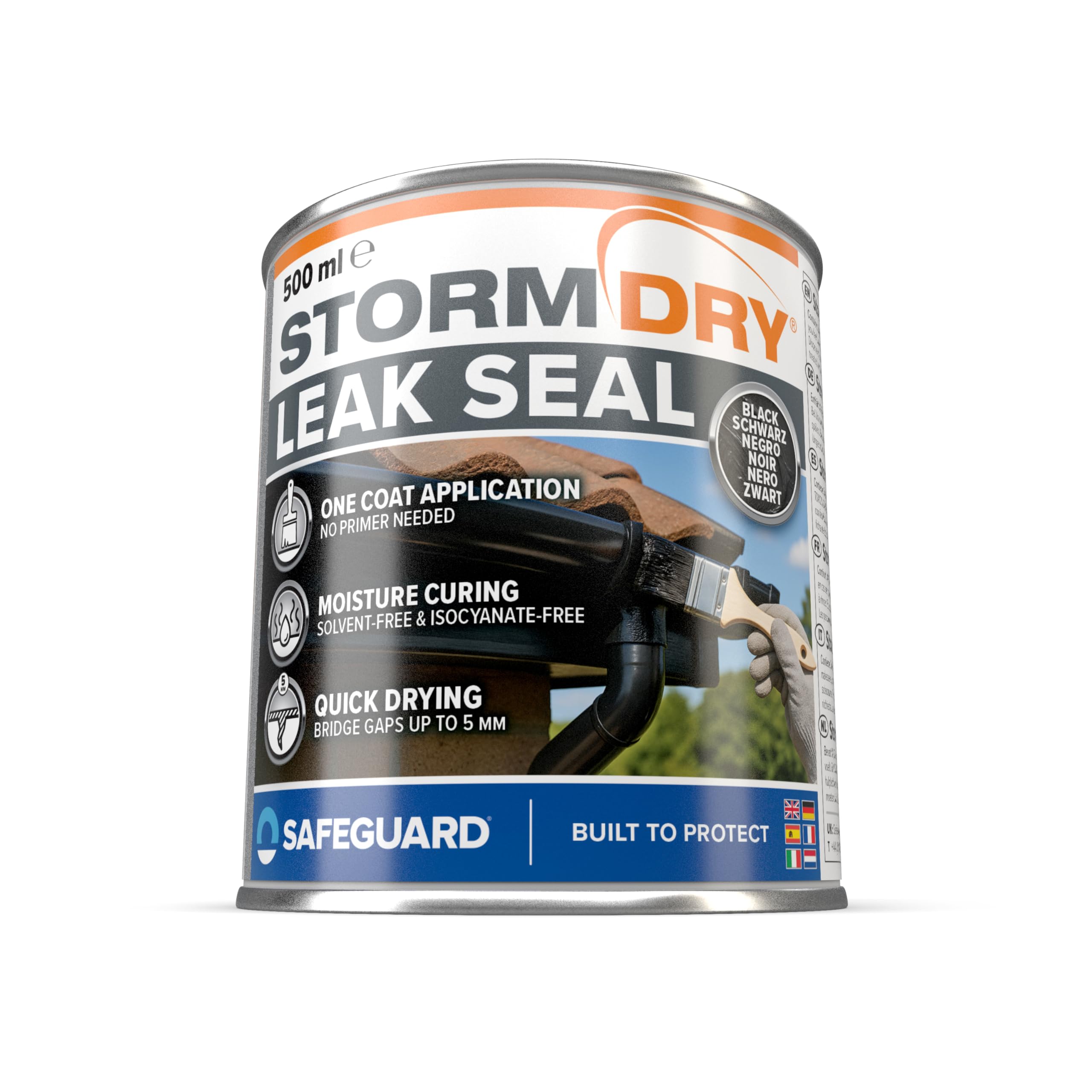 Stormdry Liquid Rubber Leak Seal - 500ml Black Waterproof Sealer