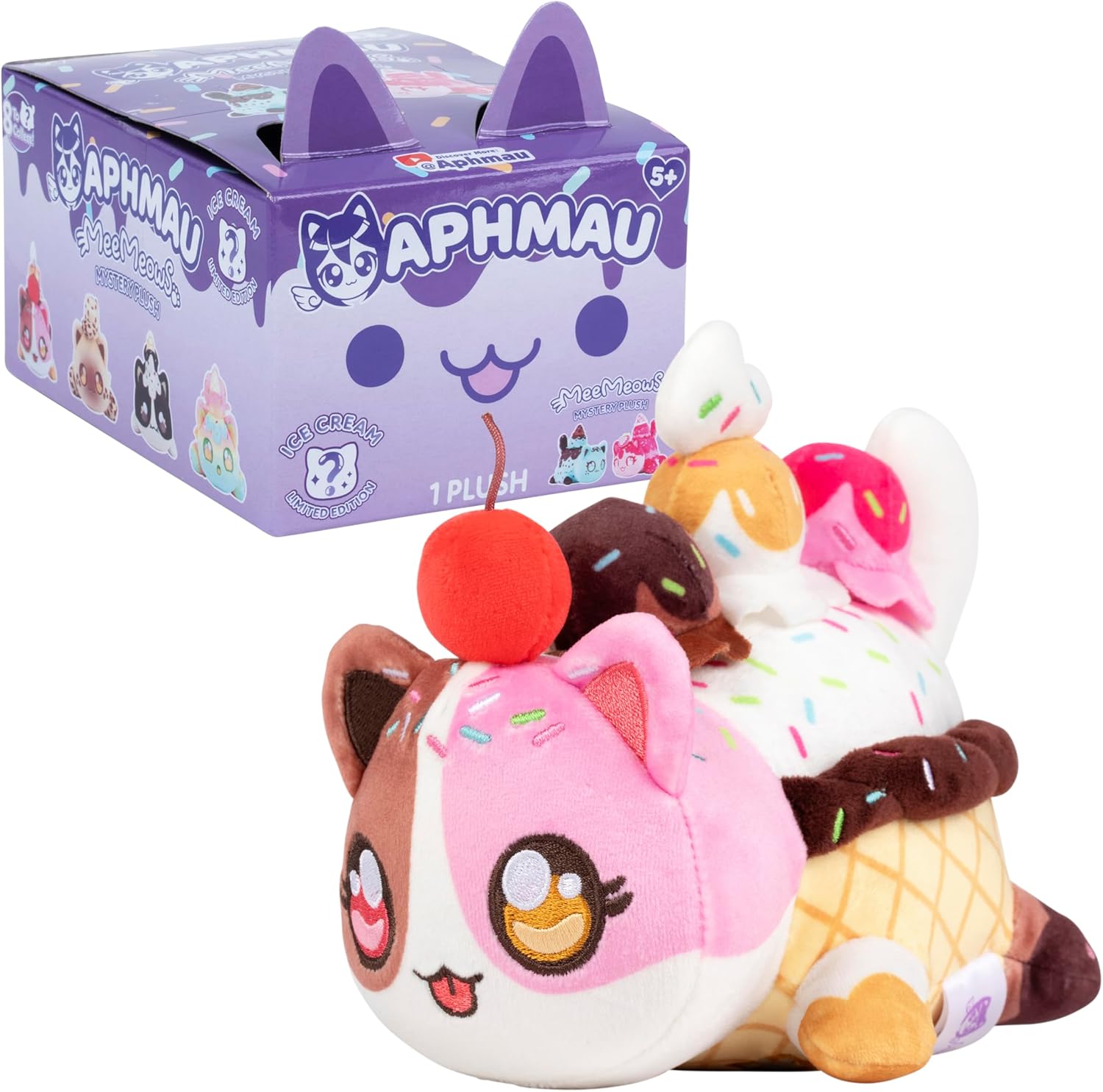 Aphmau MeeMeows Ice Cream Friends 6-inch Mystery Plush Cat Toy