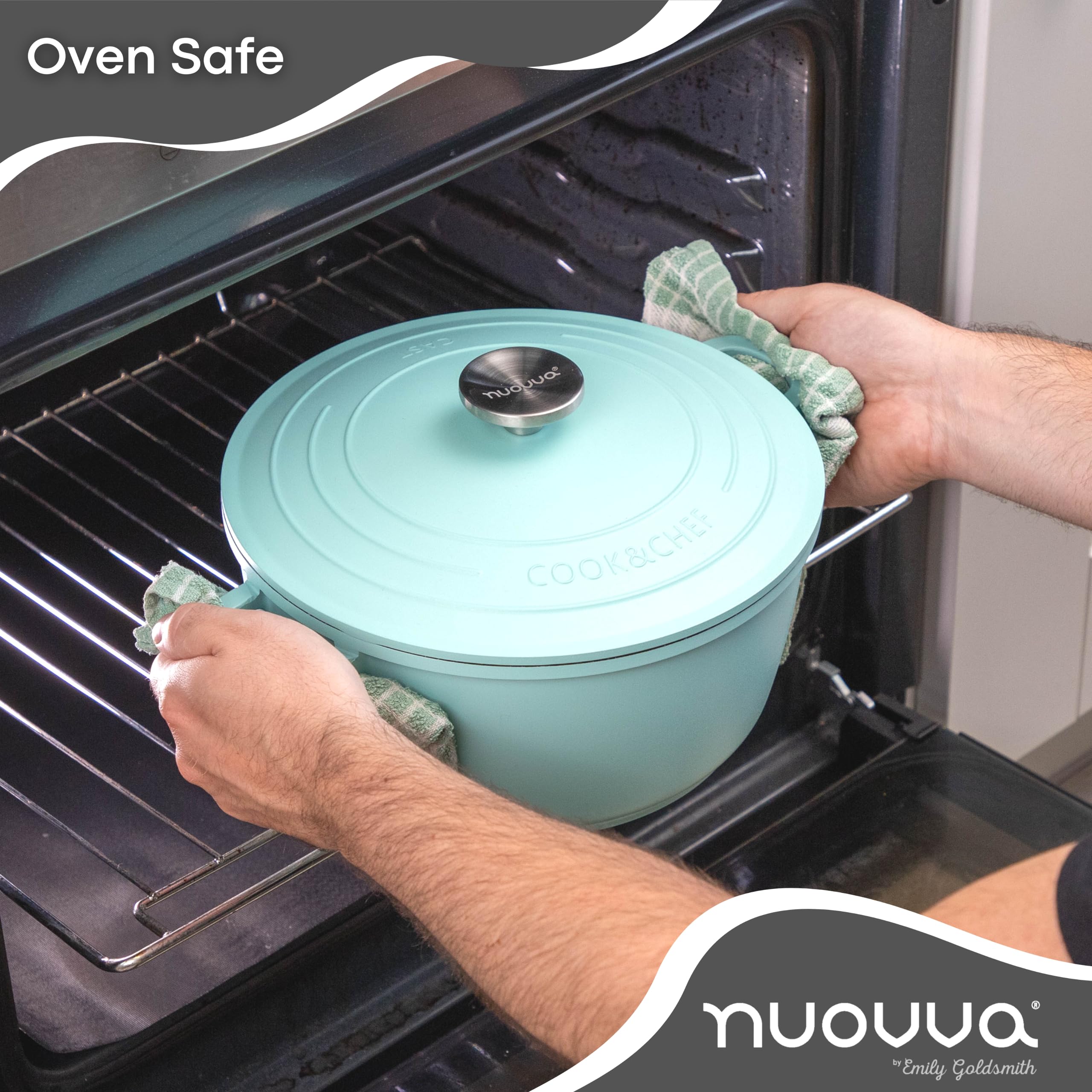 Nuovva Non-Stick Aluminium Dutch Oven Casserole Dish with Lid - 4L, 24cm