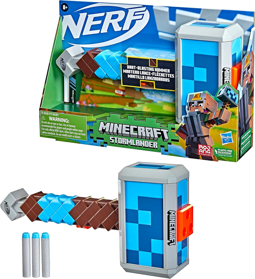 Nerf Minecraft Stormlander Dart-Blasting Hammer – 3 Elite Darts