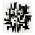 Abakuhaus Fabric Shower Curtain | Maze Squares Sketch | 175 x 200 cm