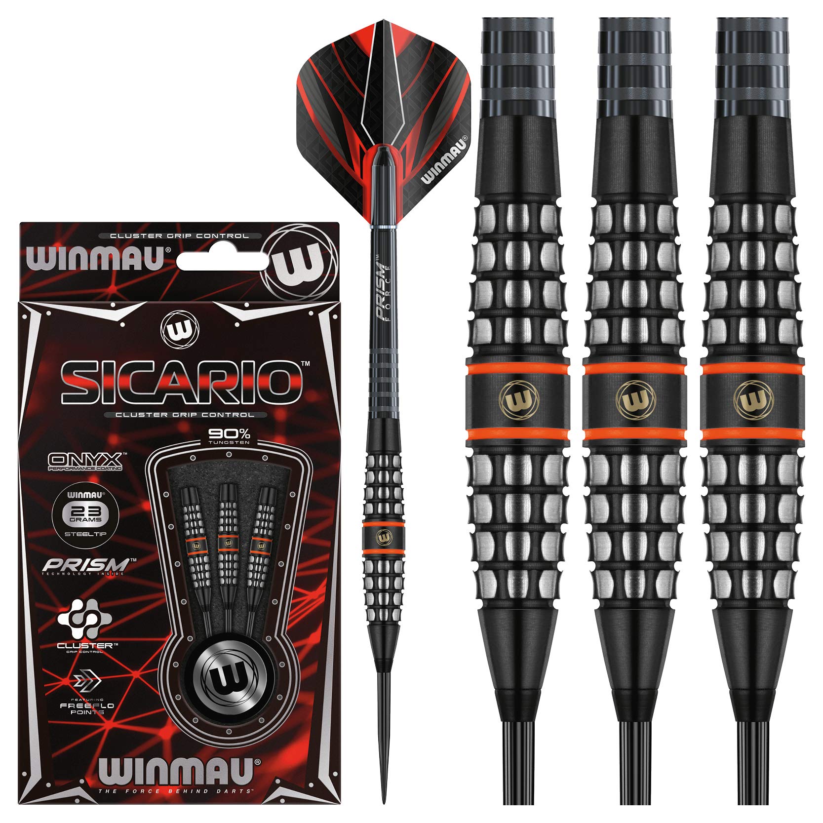 Winmau Sicario 90% Tungsten Steeltip Darts Set - 23g Precision Darts