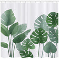 3D Nature Green Leaves Shower Curtain | Waterproof Fabric, 72x72
