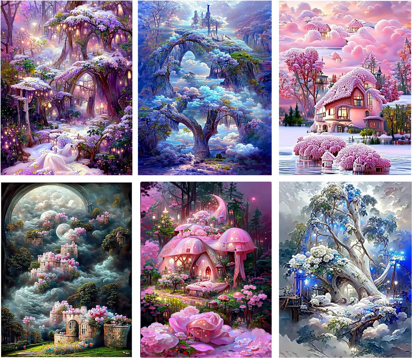 Jolof Store 6-Pack Landscape Diamond Painting Kits – 5D Full Drill Gem Art