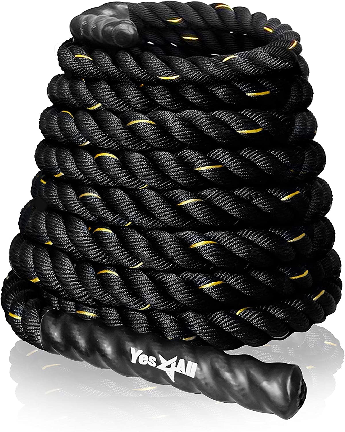 Yes4All Poly Dacron Battle Rope – 1.5 Inch x 30 Ft Exercise Rope
