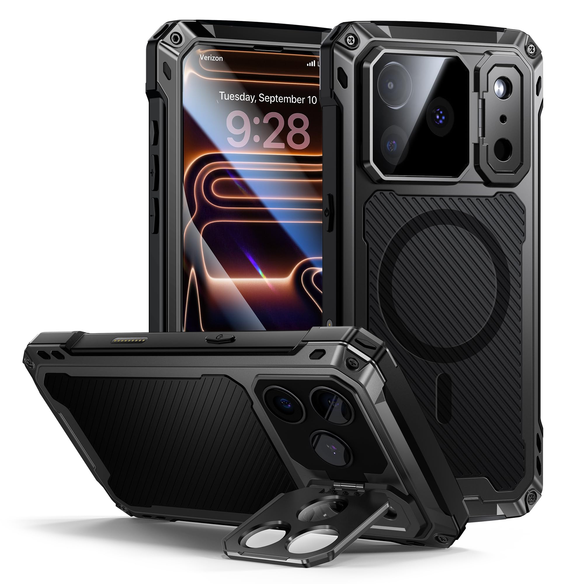 Lanhiem iPhone 17 Pro Max Metal Case | MagSafe Rugged Shockproof Cover
