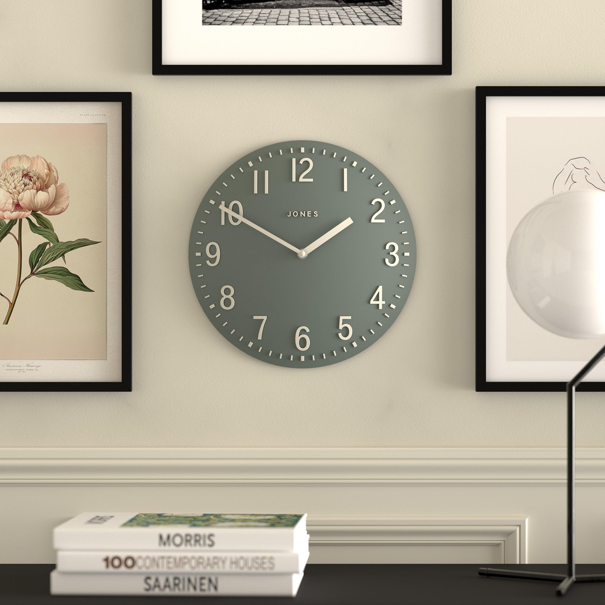Jones Clocks Chilli Modern Wall Clock – 30cm Green Acrylic Convex Face
