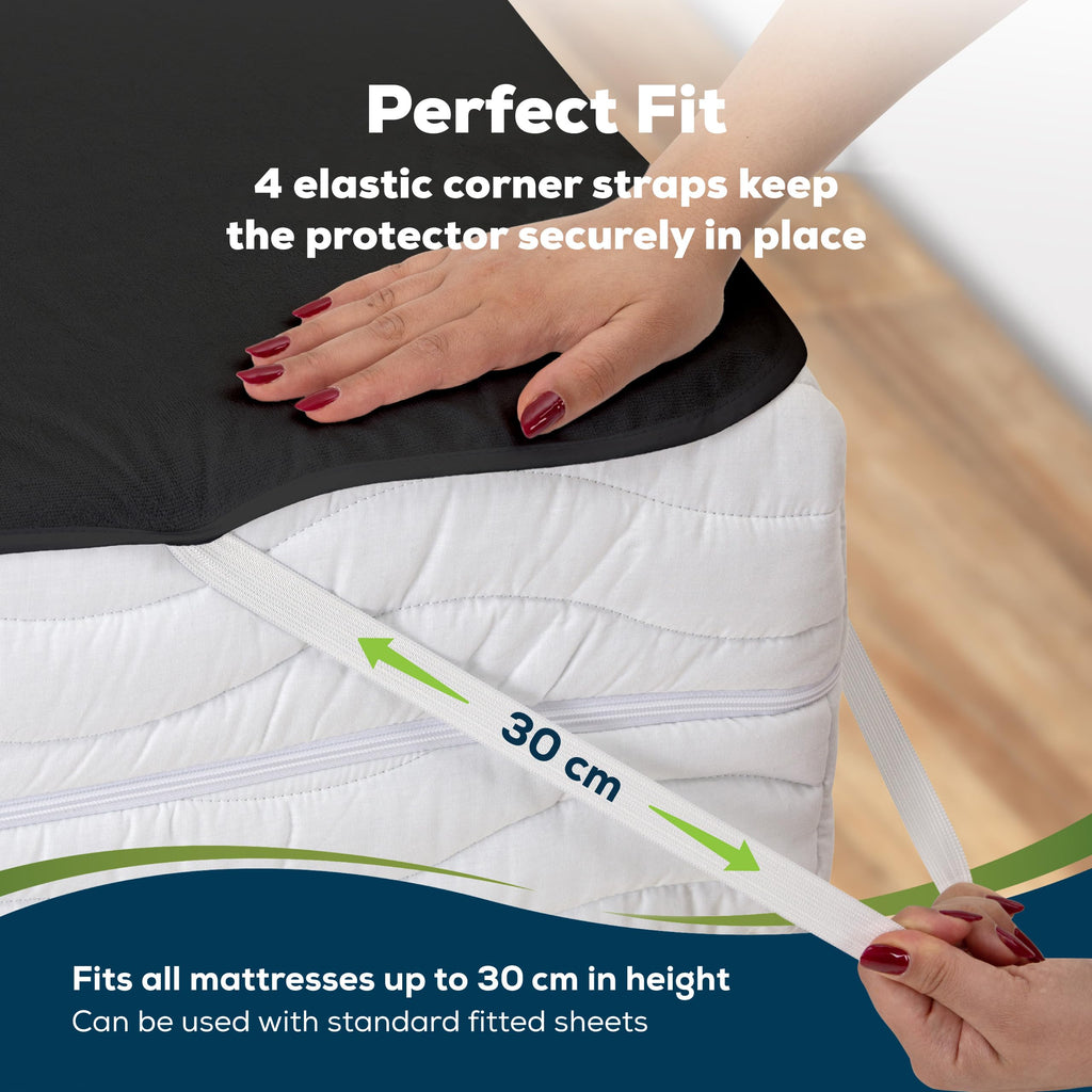 Sensalou Waterproof Mattress Protector 100 x 200 cm Black – Mattress Cover for Single Bed - image 5