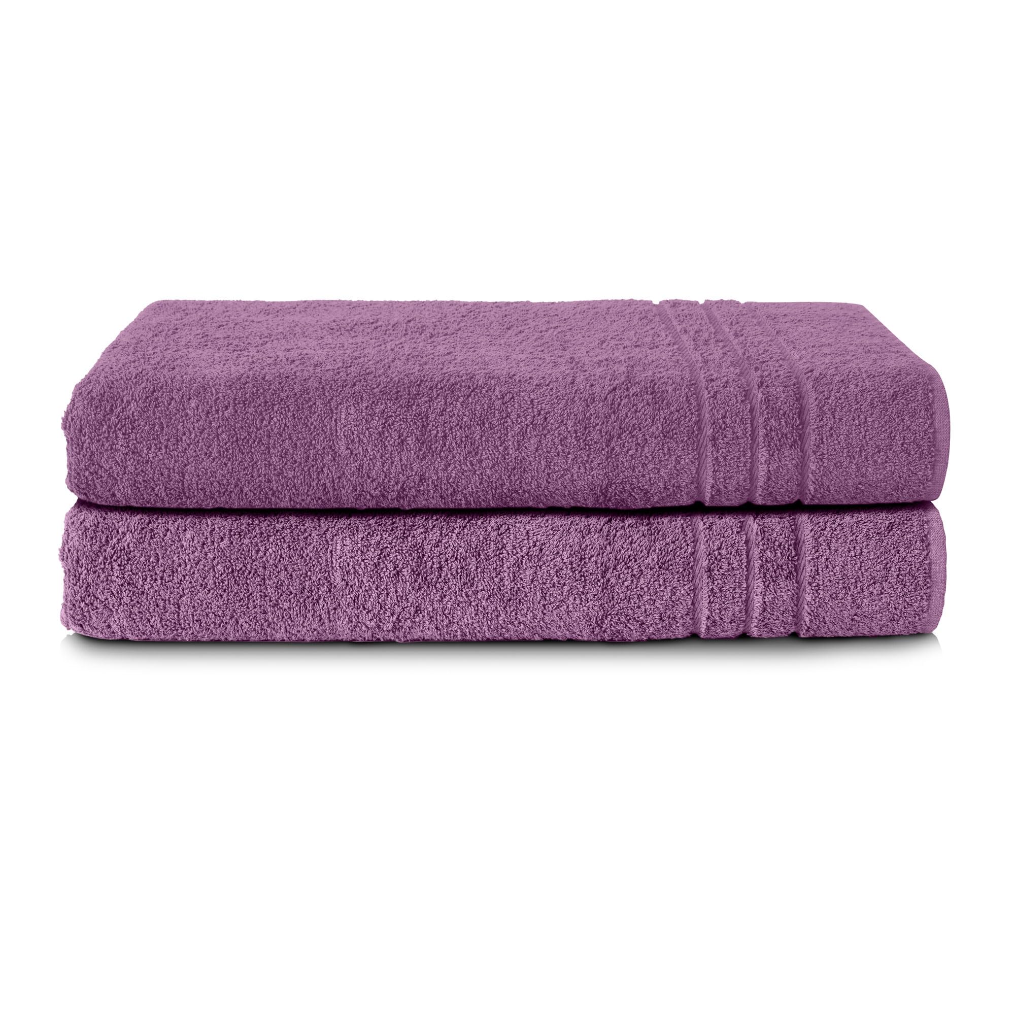 Komfortec Set of 2 Sauna Towels 70x200cm – 100% Cotton XXL Terry Purple