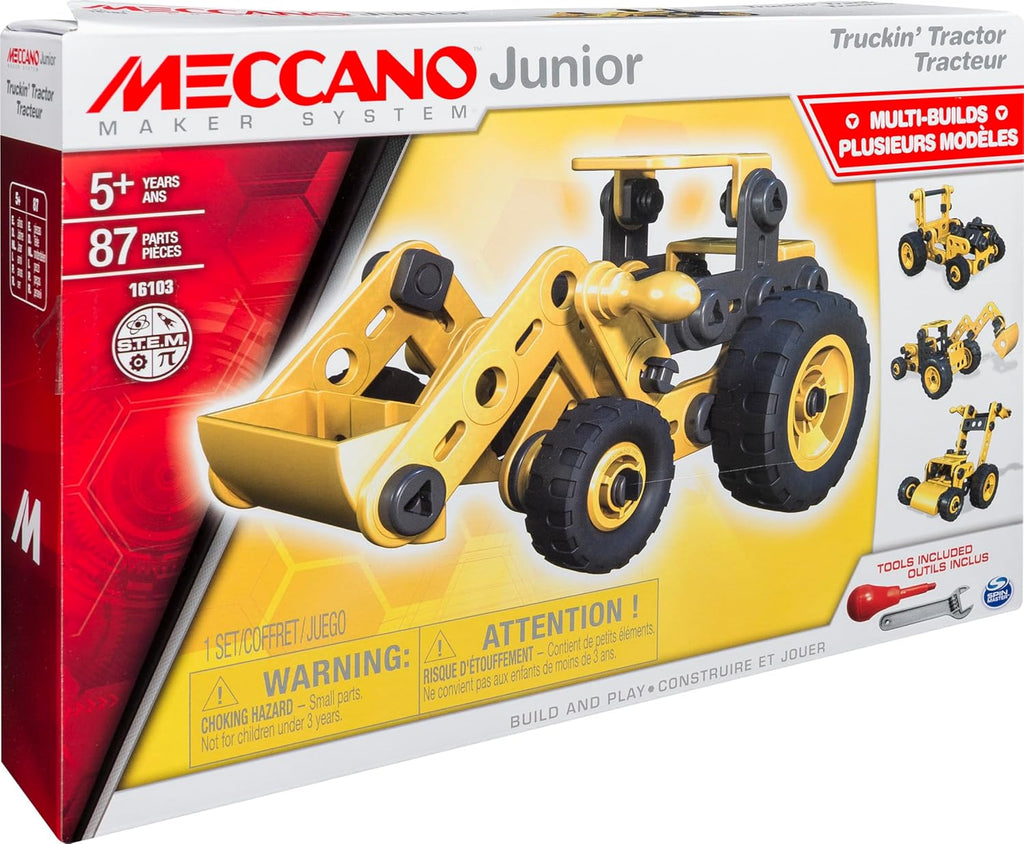 Meccano Junior Truckin' Tractor 4-in-1 STEM Building Set - 87 Pieces