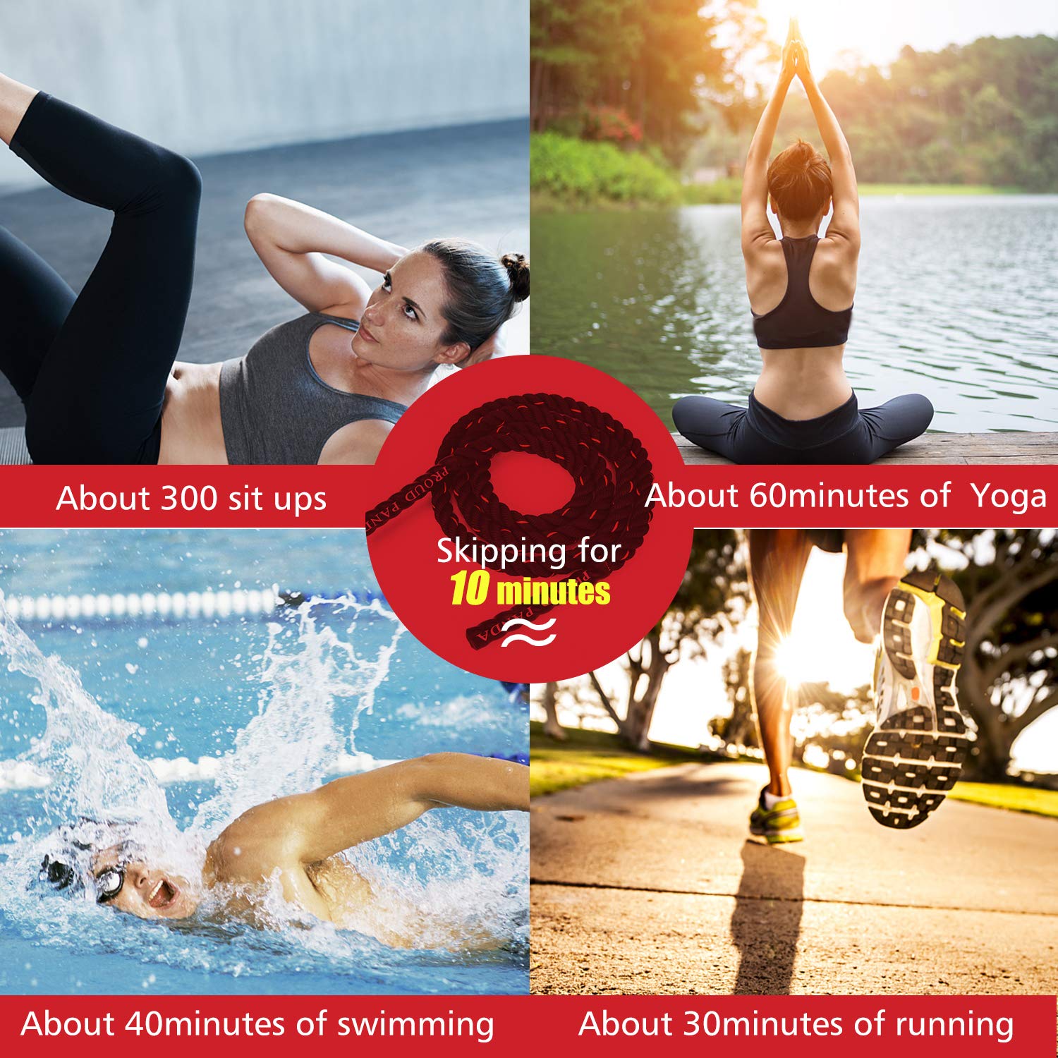 Weighted Jump Rope – 5LB Heavy Battle Rope for Power Training