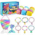 Kids Bath Bombs with Mermaid Jewelry - 6 Piece Organic Gift Set