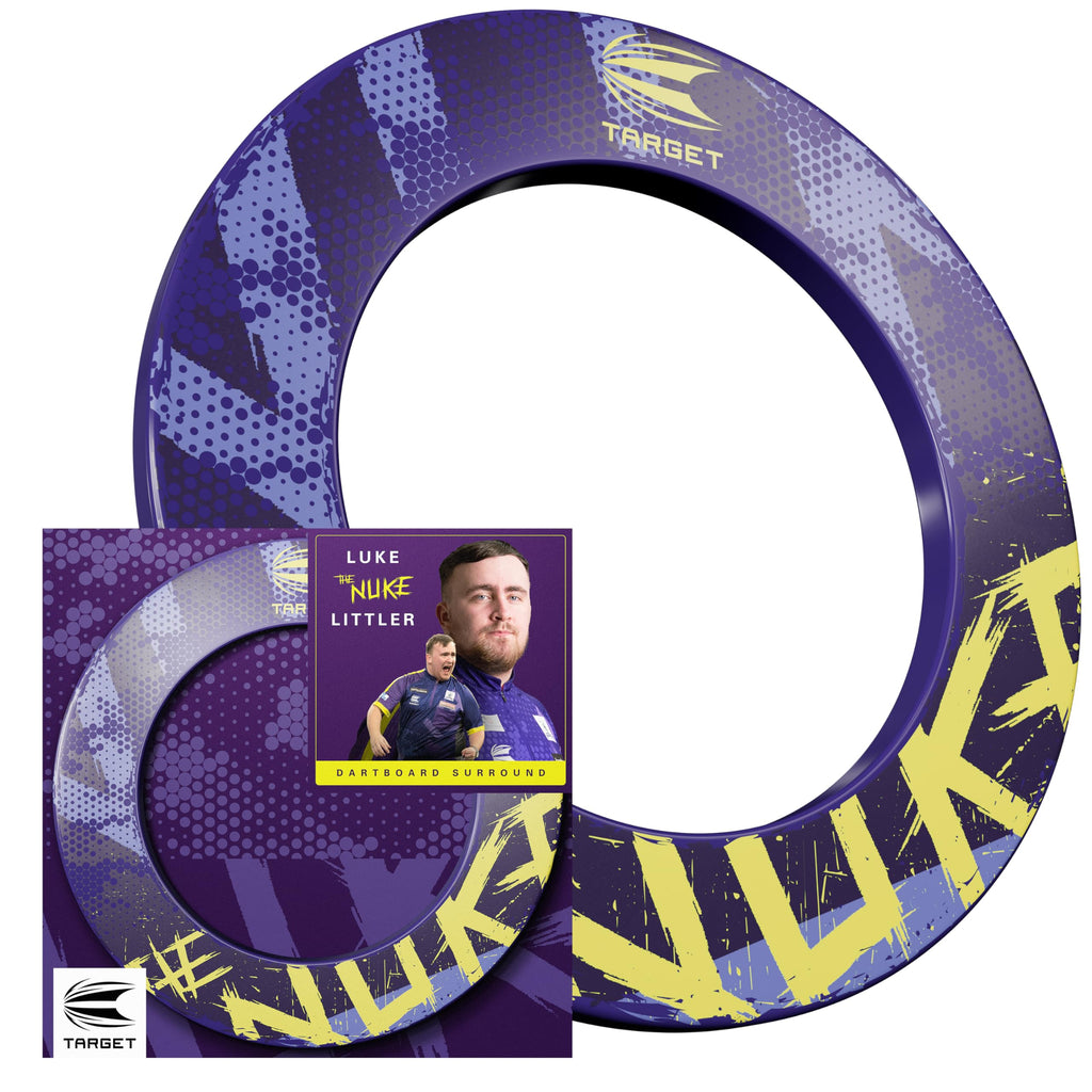 Target Darts Luke Littler Dartboard Surround | Purple & Yellow Wall Protector