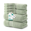 REDKISS 8 Piece Sage Green Towels Set with Hanging Loop-Quick Drying & Soft - image 1