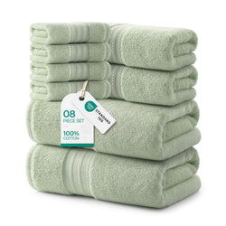 REDKISS 8 Piece Sage Green Towels Set with Hanging Loop-Quick Drying & Soft - image 1