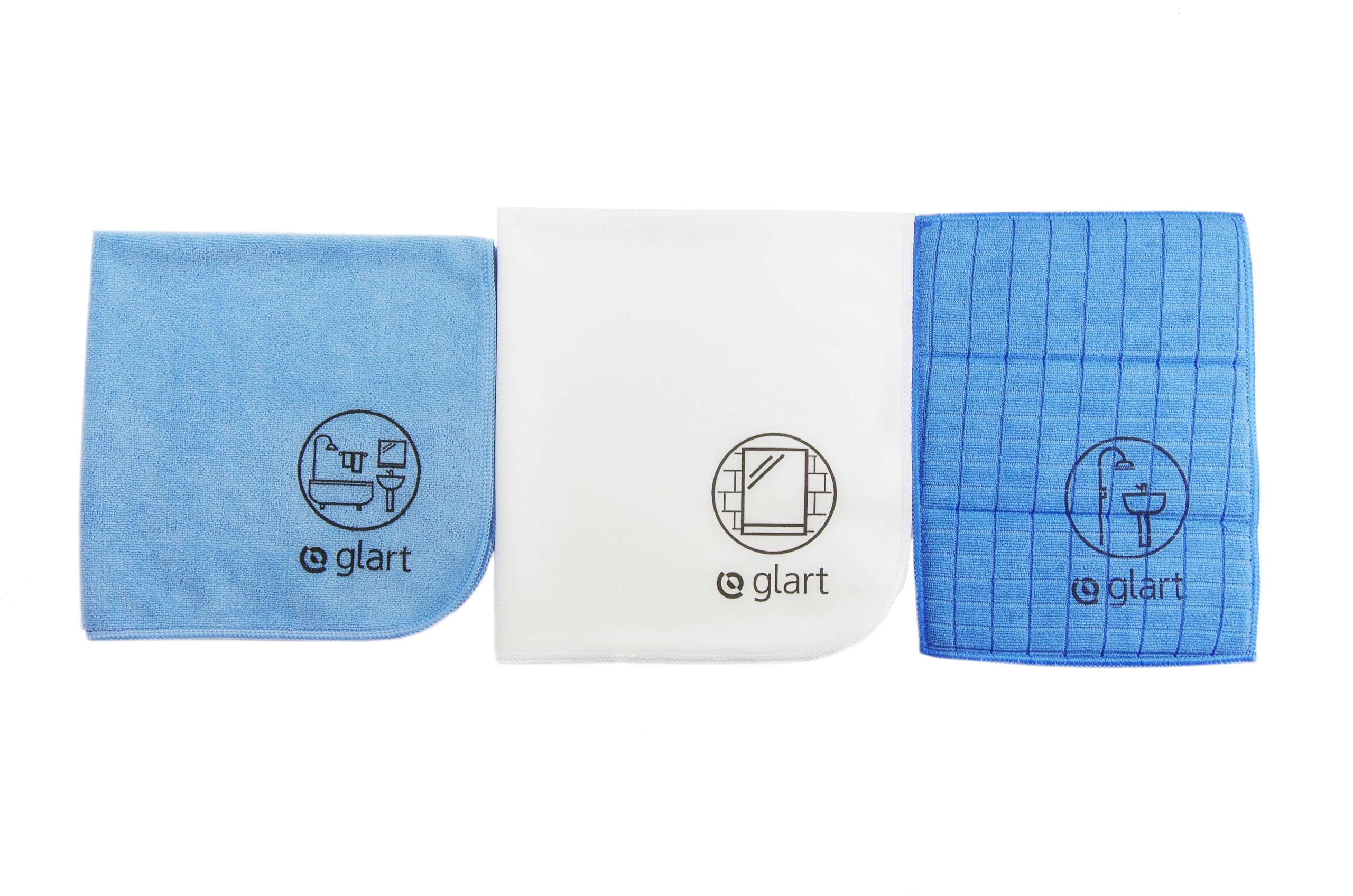 Glart Microfiber Bathroom Cleaning Cloths | Antibacterial 3-Pack