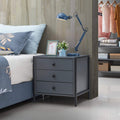Timber Art Design Zahra 3 Drawer Bedside Table | Modern Grey Nightstand