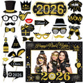 Jolof Store 24 Pcs New Year's Eve Photo Booth Props – 2026 Party Supplies