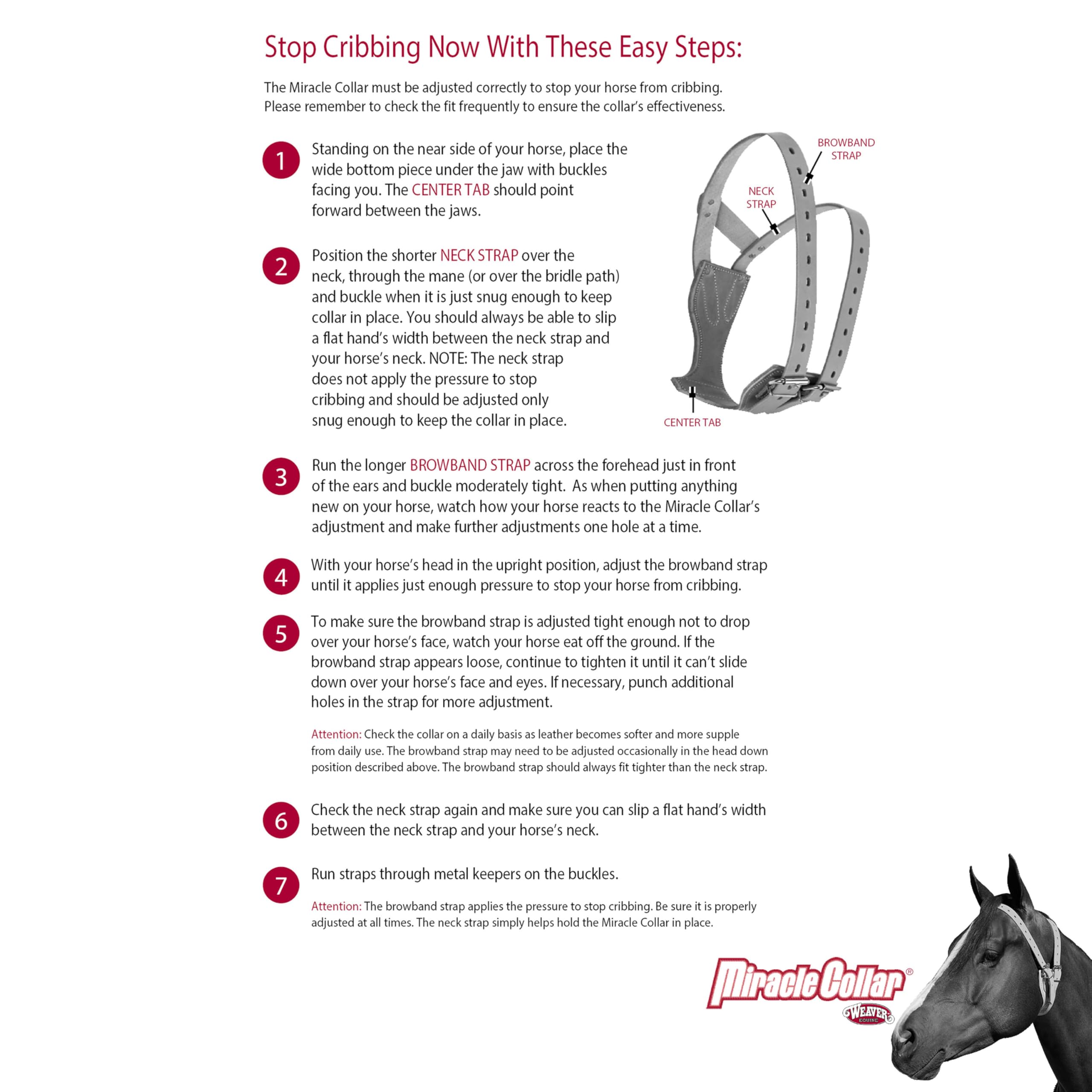Weaver Leather Miracle Collar | Anti-Cribbing Horse Collar - Havana, Small