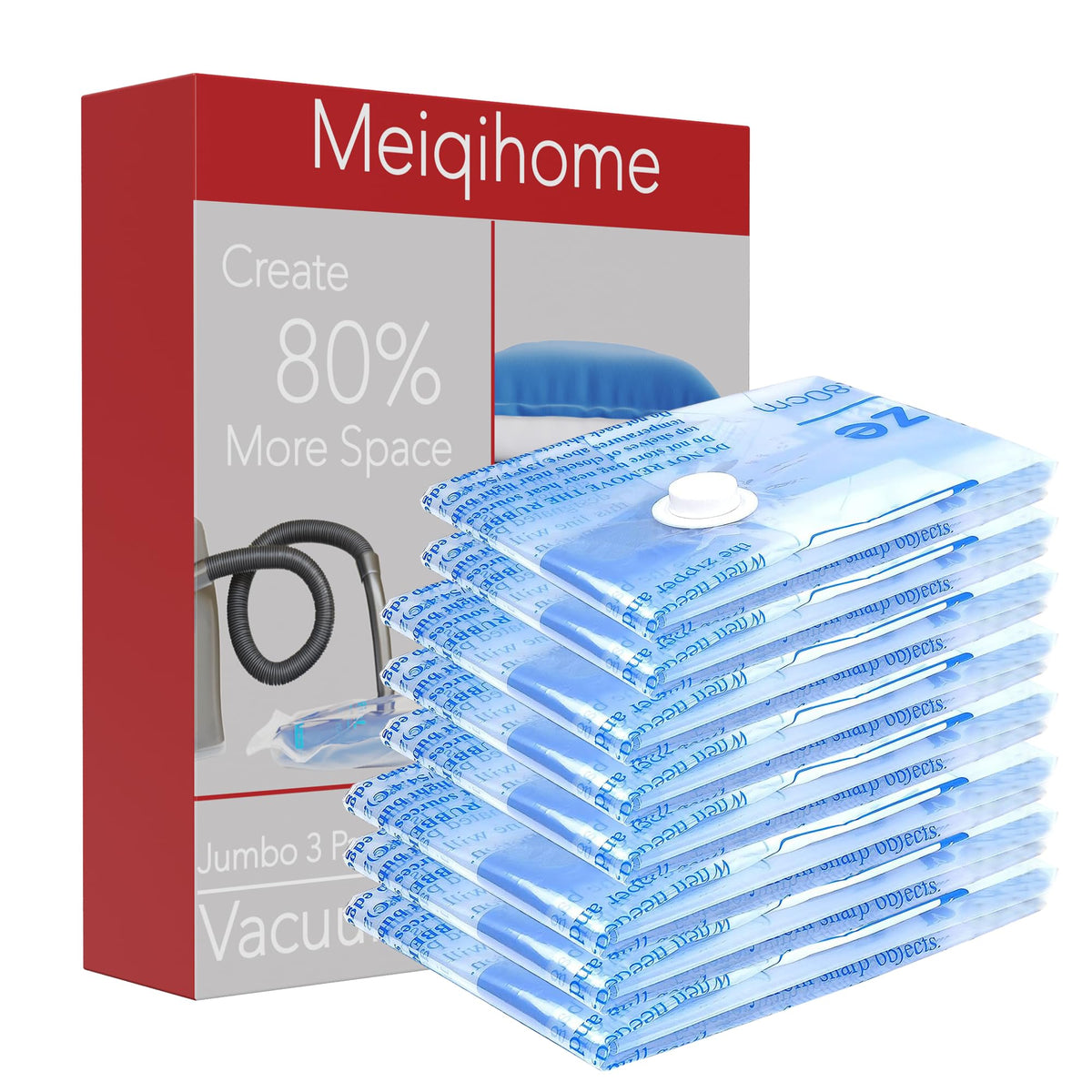 Vacuum Storage Bags Space Saver Sealer Bags,Compression Bags for Clothes, Pillows, Comforters, Blankets, Bedding 8 Combo - image 1