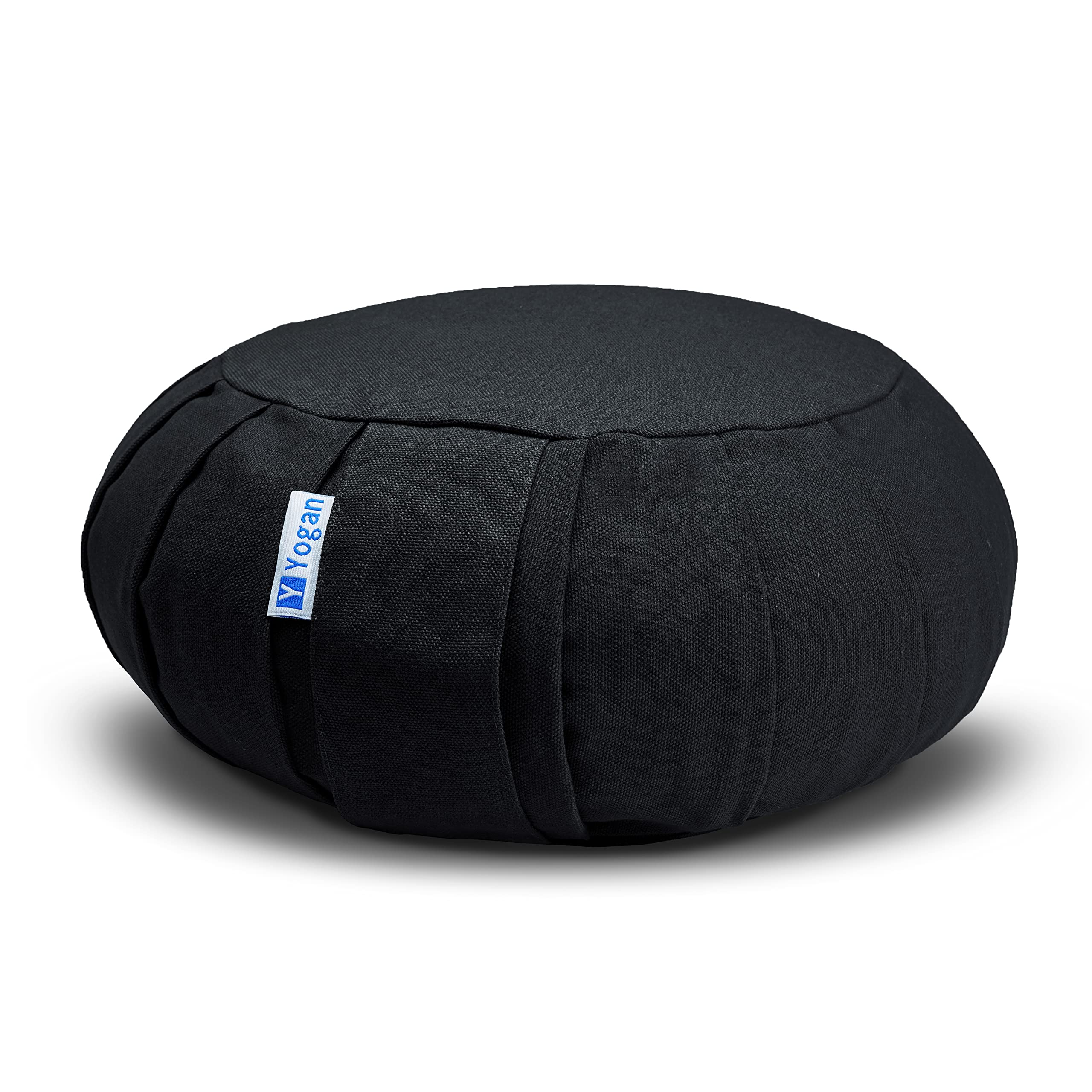 Yogan Meditation Cushion - Organic Cotton & Buckwheat Hulls - Jet Black