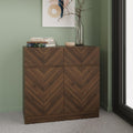 GFW Catania Walnut Sideboard – Narrow 2 Drawer 2 Door Storage Cabinet