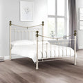Julian Bowen Victoria Double Metal Bed Frame - Stone White Victorian