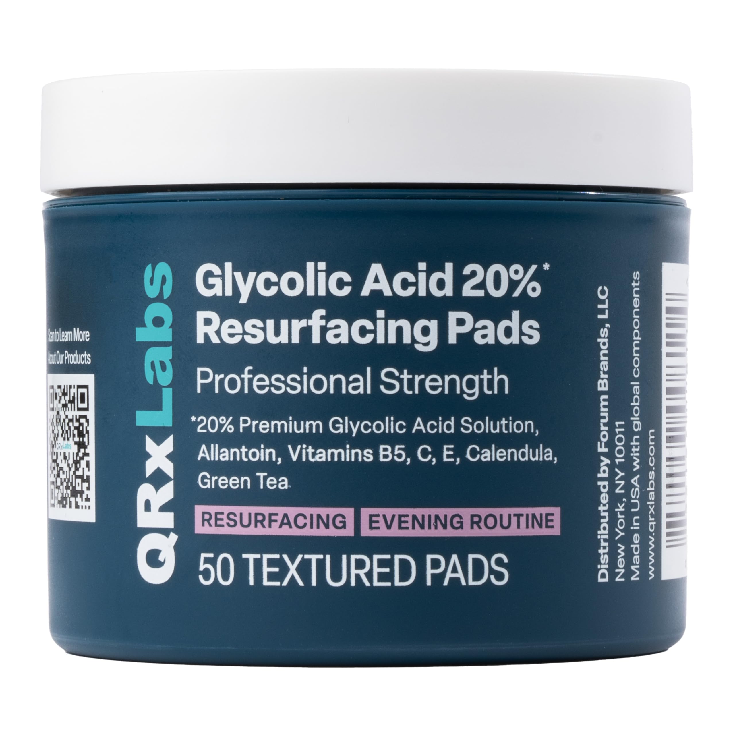 QRxLabs Glycolic Acid 20% Resurfacing Pads - Exfoliating Skin Treatment