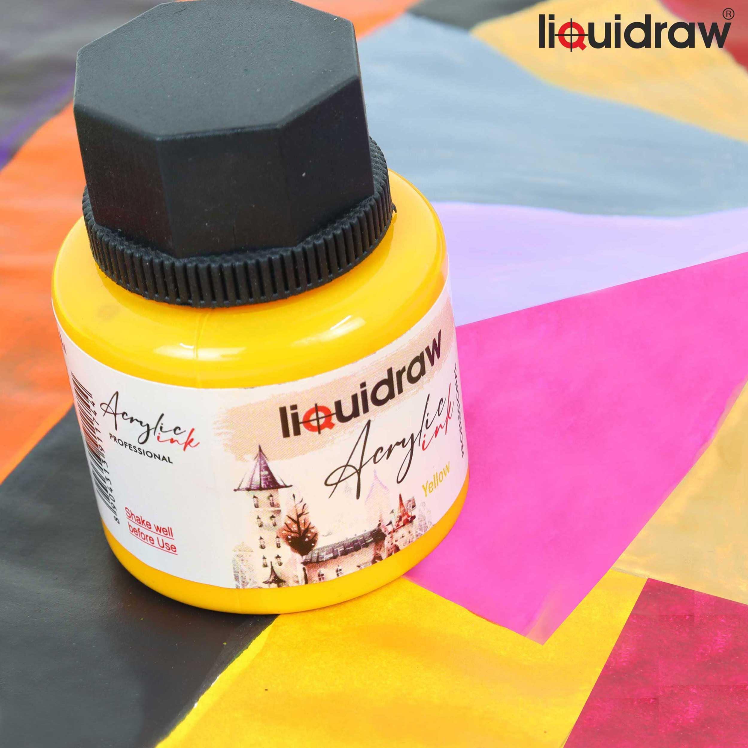 Liquidraw Acrylic Inks Set of 20 – Professional Waterproof Art Inks, 35ml