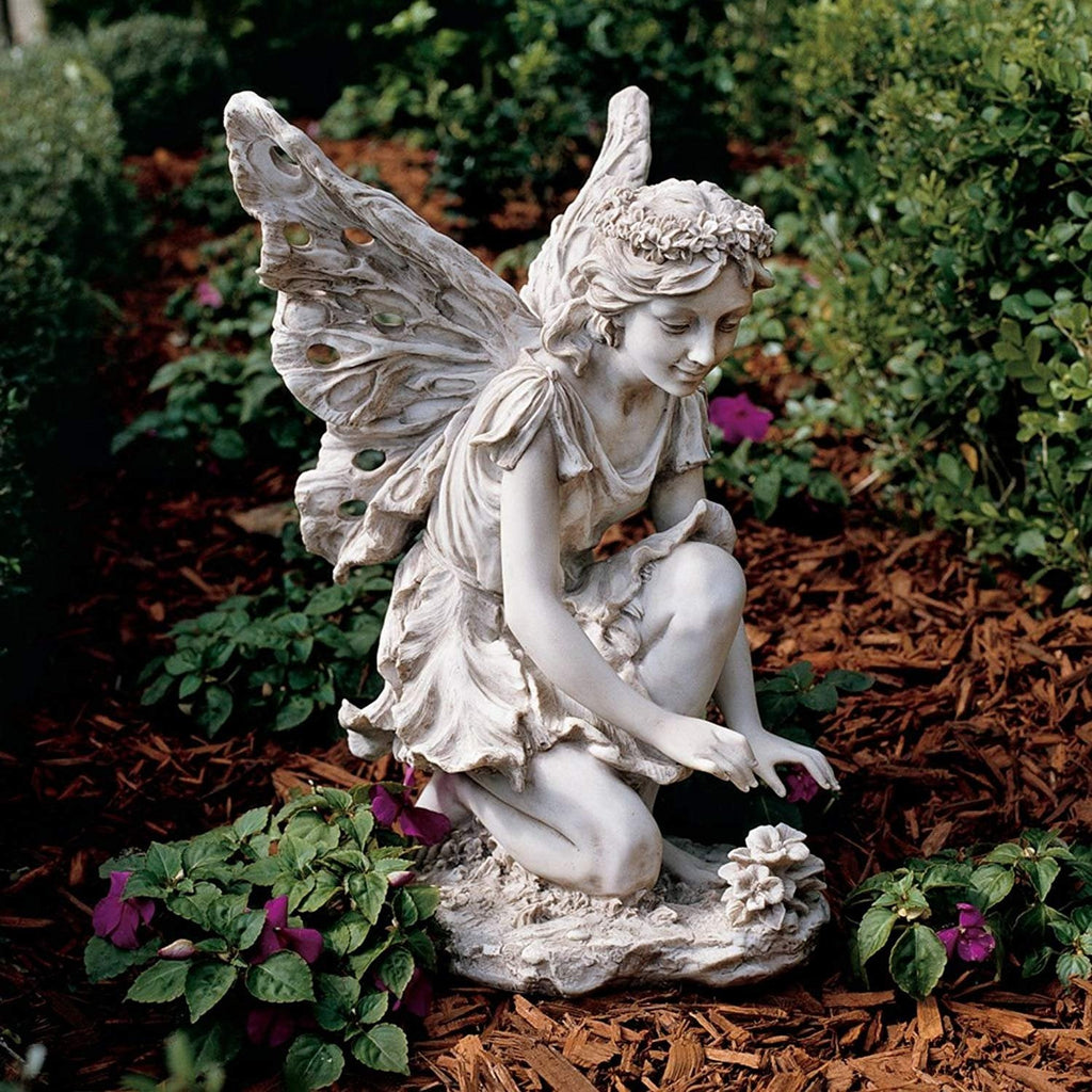 Design Toscano Fiona Flower Fairy Garden Statue – 17 Inch Resin