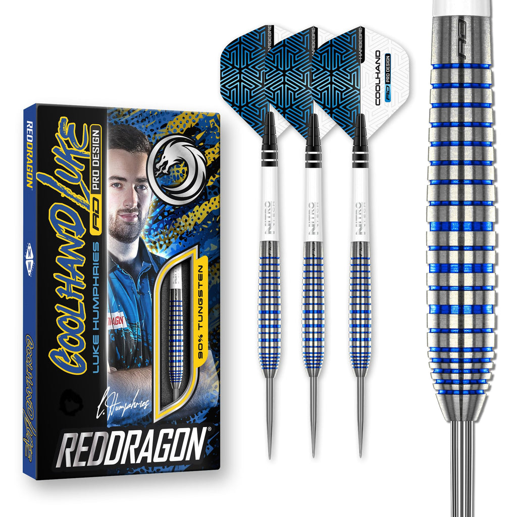 Red Dragon Luke Humphries TX3 Cool Blue 22g Tungsten Steeltip Darts