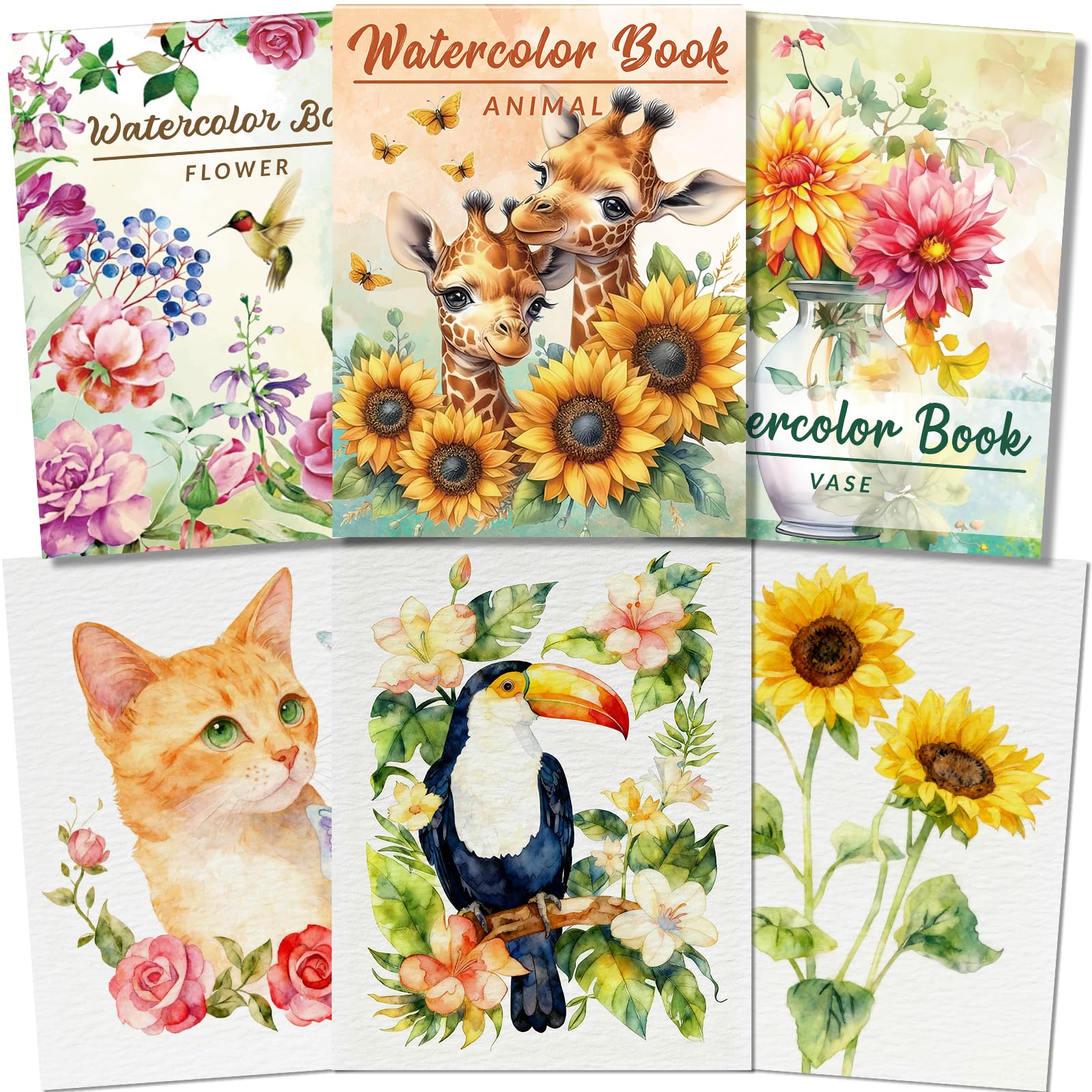 Kalysky A4 Watercolour Workbook – 3 Pack 160GSM Cold-Pressed Colouring Book