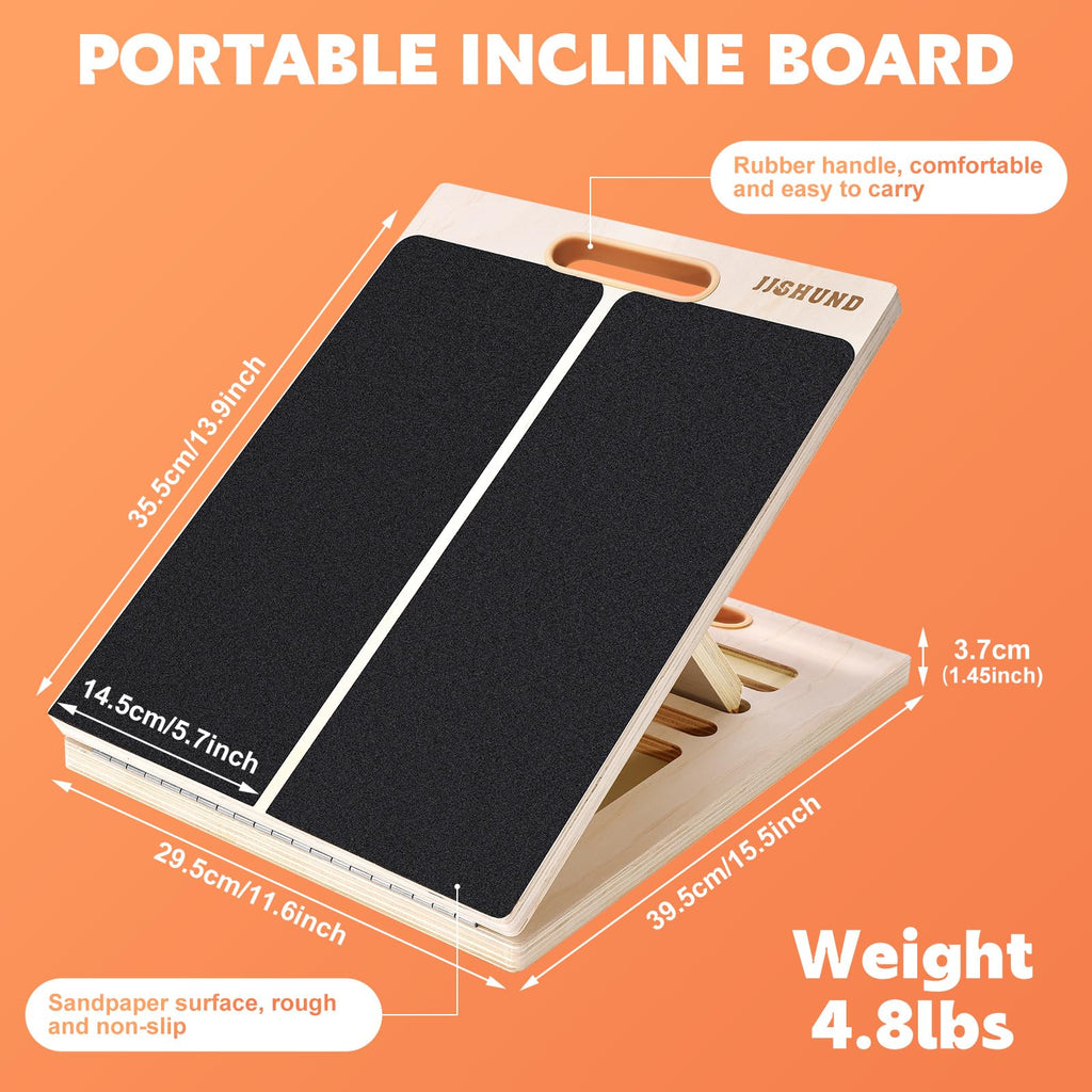 Adjustable Wooden Slant Board – 5-Level Calf Stretcher for Squats