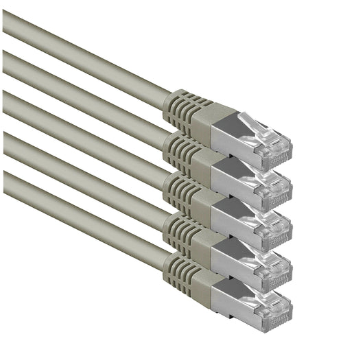 1aTTack.de Cat.6 Network Cable | 10m Gray S-FTP Copper LAN - 5 Pack