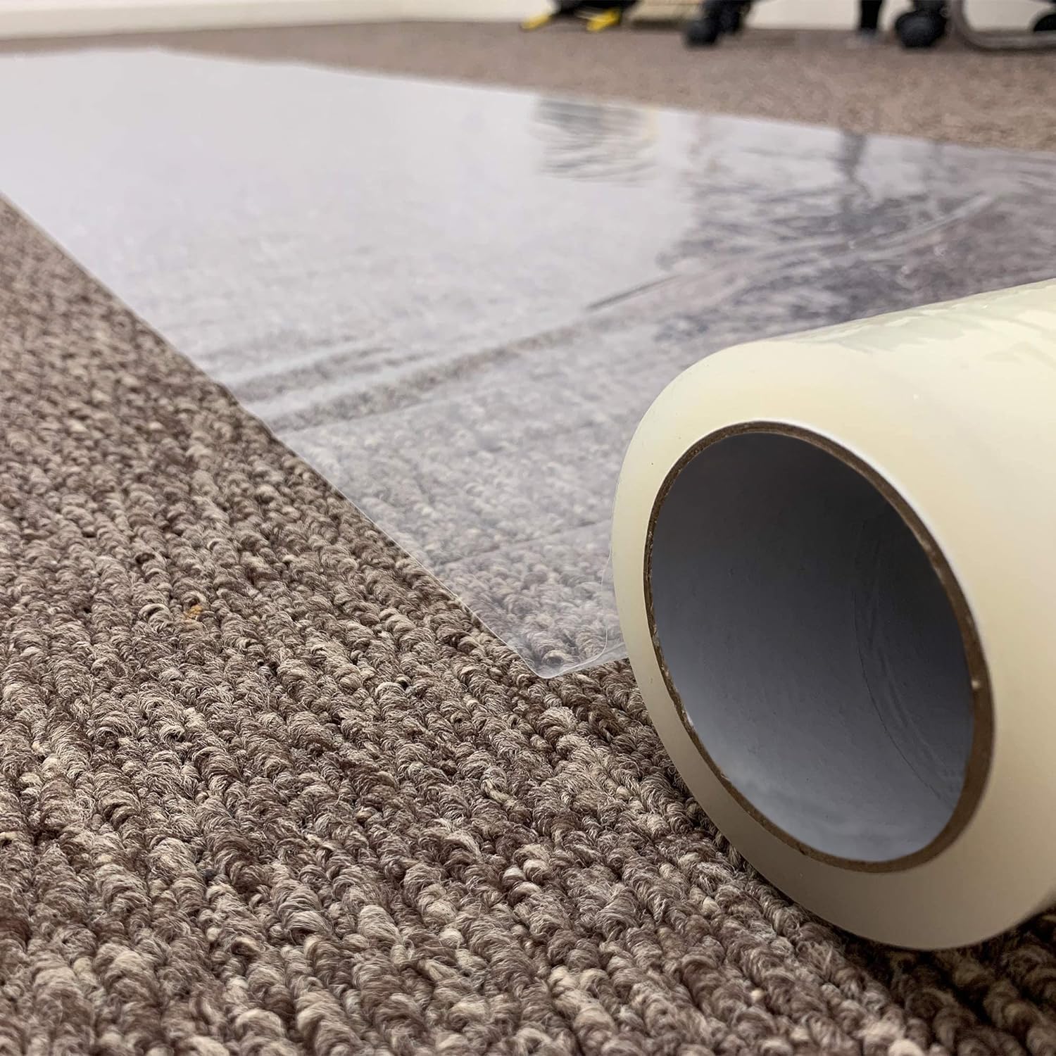 WINSOME 90 Micron Clear Carpet Protector Film - 60cm x 25m Roll