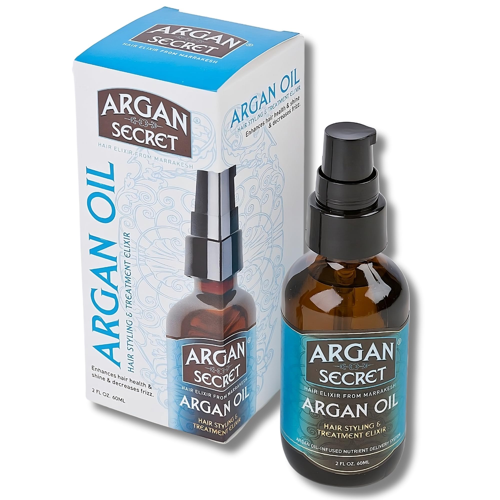 Argan Secret Hair Elixir Oil – Argan and Hemp Styling Serum for Frizz