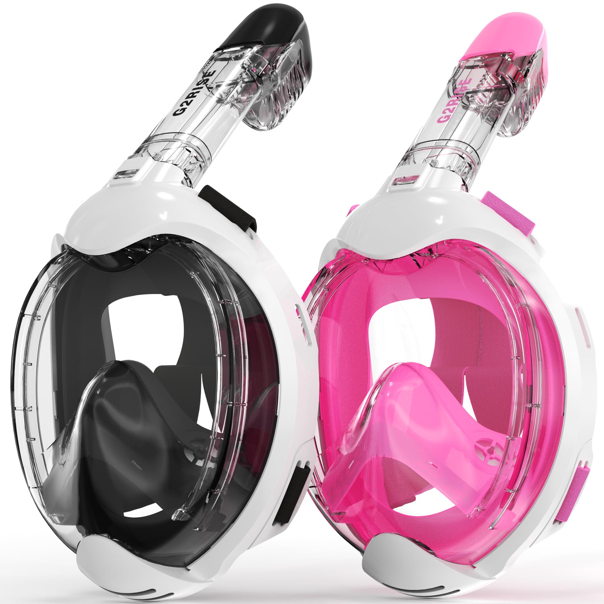 G2RISE Kids Full Face Snorkel Mask – 180° Panoramic Anti-Fog 2 Pack