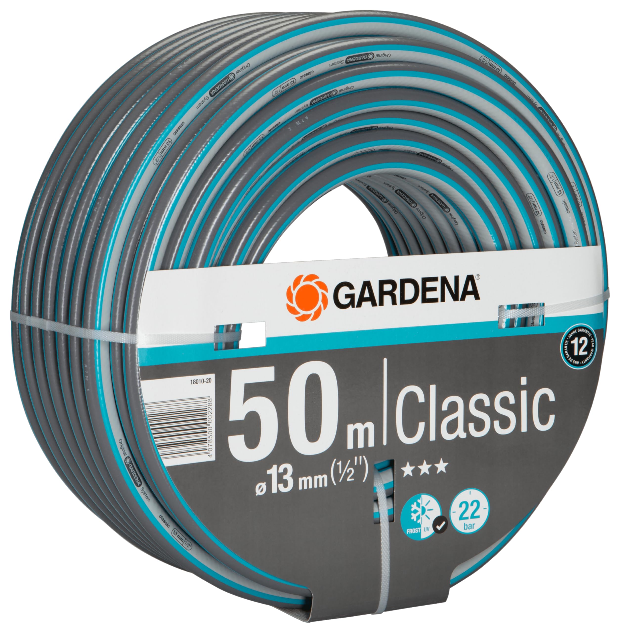 Gardena Classic Garden Hose | 13mm (1/2") 50m | UV & Frost Resistant